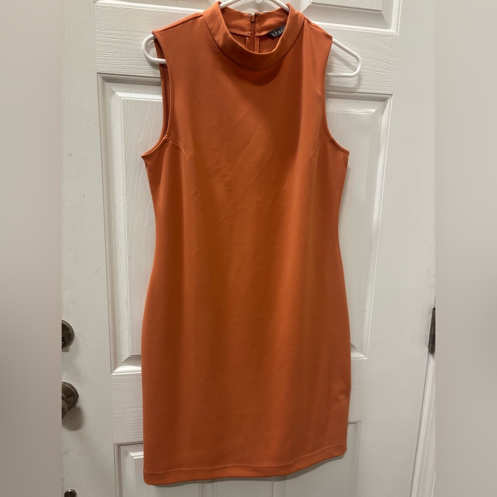 Sharagano Elegant Orange Sleeveless Dress Good Condition.